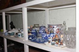 Crystal and other glass, Glyn Colledge jar, Poole charger, Spode Italian china,