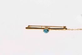 Gold and turquoise scarf pin