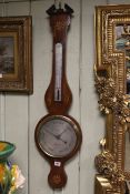 Antique inlaid mahogany banjo barometer