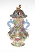 Chinese gilt decorated two handled vase and dog of fo cover,