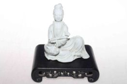 Chinese Blanc de Chine Guanyin on stand,