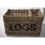 Rectangular log basket