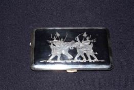 Siamese sterling silver cigarette case