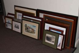 Large collection of framed prints, engravings,