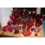 Large collection of ruby glass,