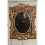 Good ornate gilt floral decorated marginal mirror,