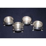 Set of four silver cauldron salts, London 1901, C. S.