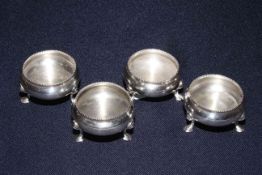 Set of four silver cauldron salts, London 1901, C. S.