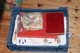 Box of assorted stamps and albums