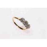 18 carat gold three stone diamond ring