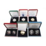 Three silver proof £2 coins 1996, 98' and 99', one silver Piedfort 1995 £2 coin,