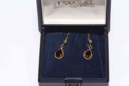 Pair of gem set drop earrings