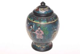 Circa 1900 Chinese enamel painted metal vase,