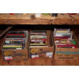 Three boxes of railway and model railway books