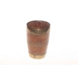 Wood and brass bound barrel beaker,