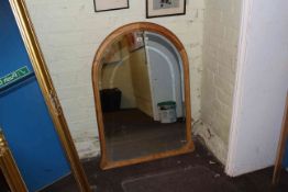 Arched overmantel mirror