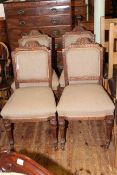 Set of Victorian carved oak dining chairs
