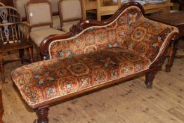 Victorian mahogany scroll end chaise longue