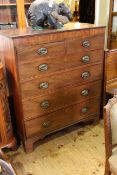 19th Century mahogany chest of two short above four long graduated drawers on bracket feet, 126.