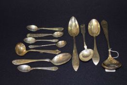 Collection of Continental silver/white metal spoons