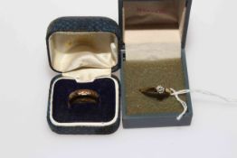 18 carat gold single stone diamond ring and a 9 carat gold diamond set eternity ring (2)