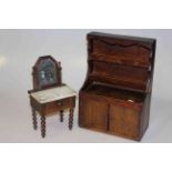 Two pieces of antique miniature apprentice furniture,