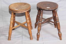 Two turned leg country stools