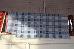 Welsh blanket with a light blue ground