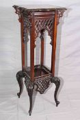 Edwardian mahogany Chippendale style plant stand
