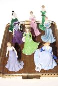 Eight Royal Worcester lady figurines,