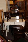 Kidney shaped dressing table, sofa coffee table, tripod occasional table,