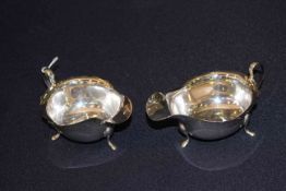 Pair of silver sauce boats,