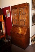 1920's/30's oak leaded door bureau bookcase