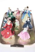 Ten Royal Doulton figures including 'Patricia',