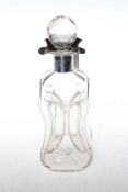 Edwardian silver collared decanter,