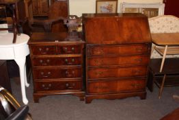 Mahogany four drawer bureau and neat mahogany four height chest (2)