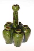 Green glazed Welsh pottery flower vase,