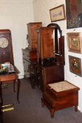 Victorian mahogany stool commode, early 20th Century dressing table,