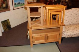 Light oak entertainment stand,