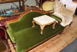 Victorian mahogany arched back settee,