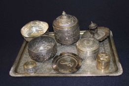 Collection of Indian/African silver/white metal artifacts,