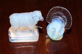 Sabino opalescent glass sheep and turkey (2)