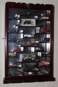 Display cabinet with Diecast toy cars,