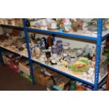 Large collection of glass and china including Ringtons, Aynsley,