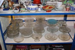 Collection of glass comports and cakestands