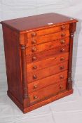 Stained Victorian eight drawer specimen chest bearing label for Army & Navy Sporting and Naturalist