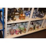 Collection of toilet ware pottery, stone bottles, coffee ware, jugs,