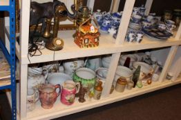 Collection of toilet ware pottery, stone bottles, coffee ware, jugs,