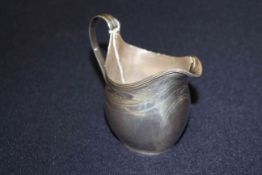 George III silver flat bottom cream jug,