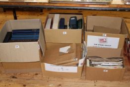 Five boxes of stamps, albums, first day covers,